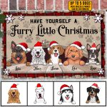 Have Yourself A Furry Little Christmas Personalized Dog Christmas Indoor Doormat - Custom Dog Breed Outdoor Doormat