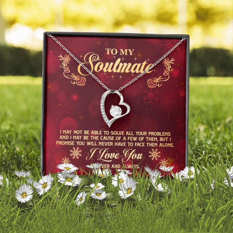 To My Soulmate I Promise You Will Never Have To Face Problems Alone Forever Love Heart Pendant Necklace