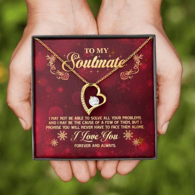 To My Soulmate I Promise You Will Never Have To Face Problems Alone Forever Love Heart Pendant Necklace