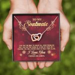 To My Soulmate I Promise You Will Never Have To Face Problems Alone Interlocking Hearts Pendant Necklace