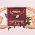 To My Soulmate I Promise You Will Never Have To Face Problems Alone Interlocking Hearts Pendant Necklace