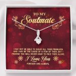 To My Soulmate I Promise You Will Never Have To Face Problems Alone Alluring Beauty Necklace - Alluring Beauty Necklace