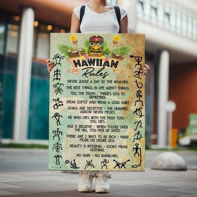 Alternative view of Hawaiian Rules Funny Gallery Framed Canvas Prints - Poster - Home Decor Wall Art