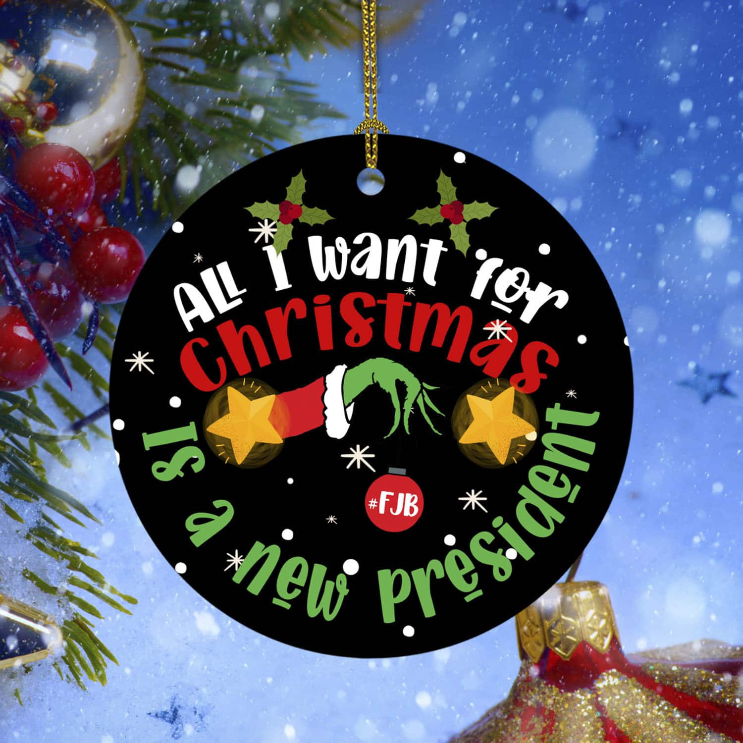 1VT. UU TIEN All I Want For Christmas Grinch ornament mk1