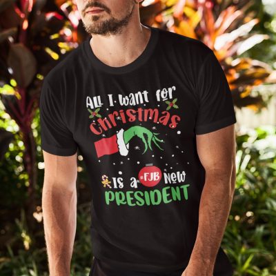 Alternative view of All I Want For Christmas For Christmas Is A New President FJB T-Shirt - Anti Biden Christmas Shirt
