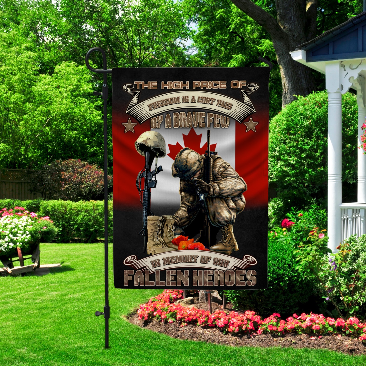 3Th. Fallen Heroes Canadian Veteran (30x40) Garden Flag Mockup 2