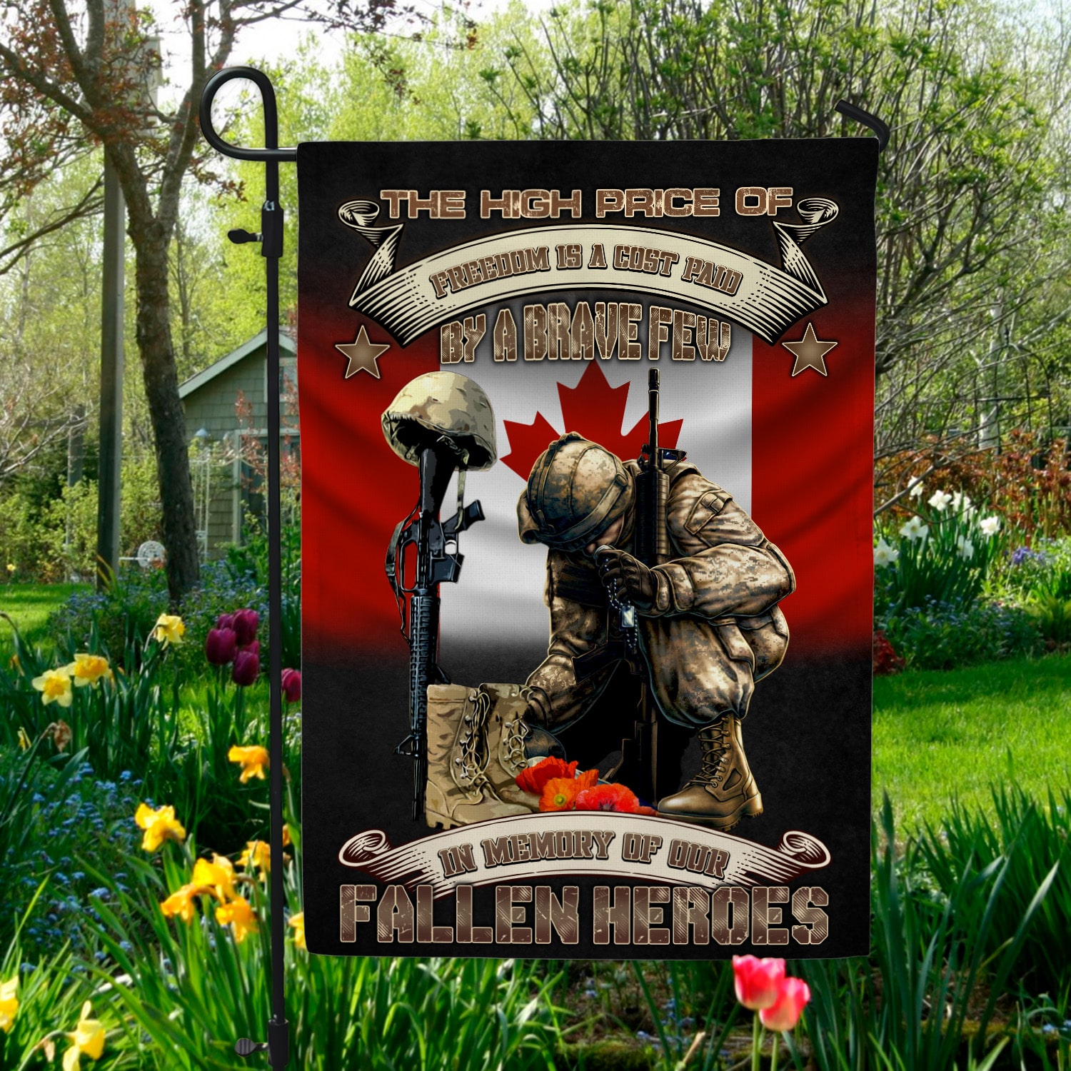 3Th. Fallen Heroes Canadian Veteran (30x40) Garden Flag Mockup 5