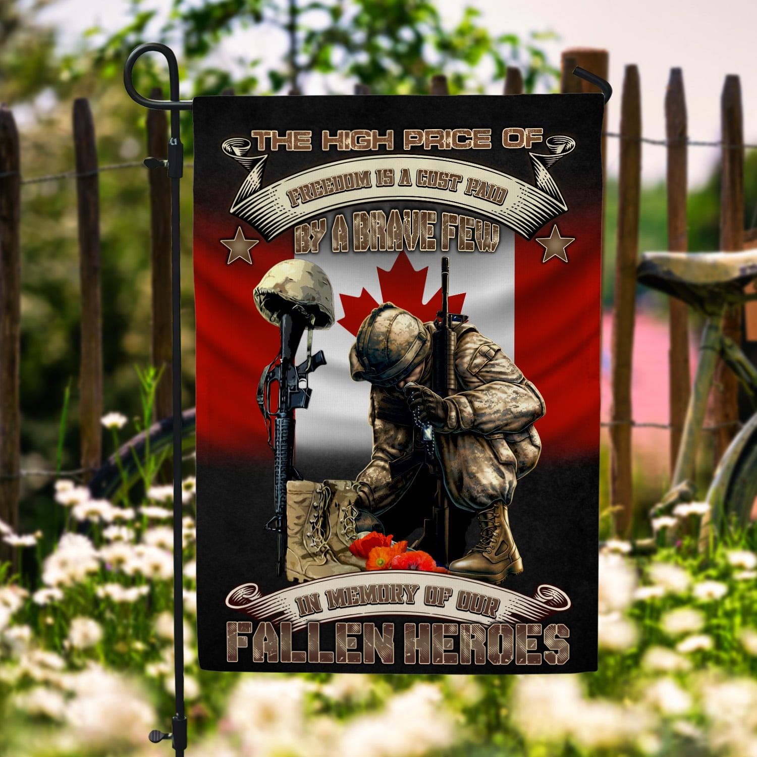 3Th. Fallen Heroes Canadian Veteran (30x40) Garden Flag Mockup 6