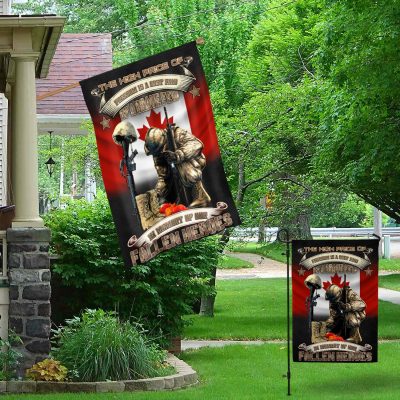 Alternative view of The High Price of Freedom is a Cost Paid by a Brave Few Outdoor House Flag - Garden Flag