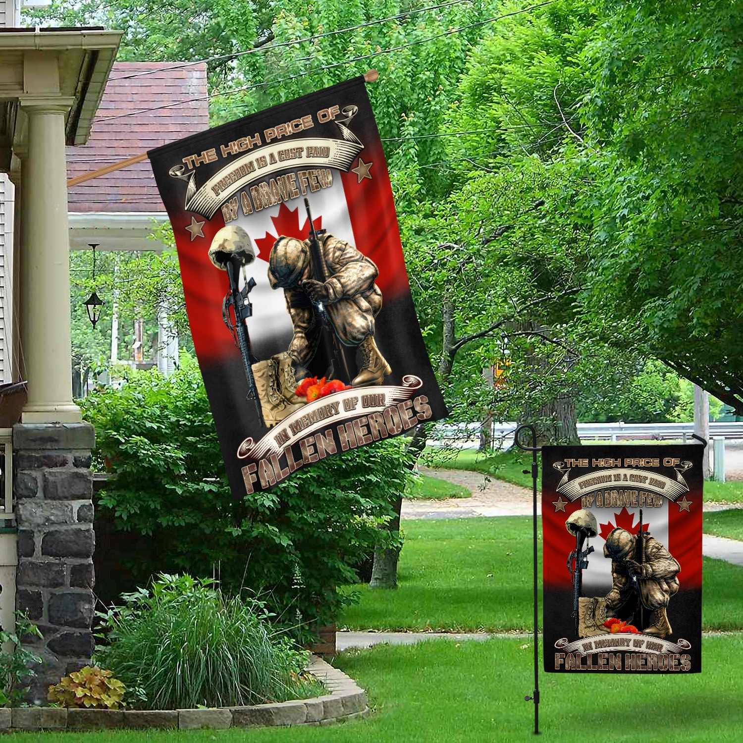3Th. Fallen Heroes Canadian Veteran (30x40) Garden & House Mockup 1