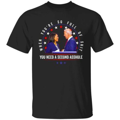 3VT. Biden Harris Full Of Shit, Black, Unisex T-Shirt