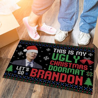 Alternative view of This Is My Ugly Christmas Doormat Let's Go Brandon Doormat - Funny Joe Biden Christmas Doormat