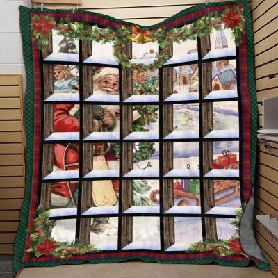 Alternative view of Christmas Glass Santa Fleece Blanket - Mink Sherpa Blanket - Woven Blanket - Christmas Blanket Gift