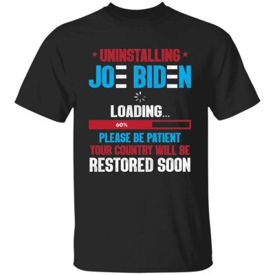 2VT. Uninstalling Joe Biden, Black, Unisex T-Shirt