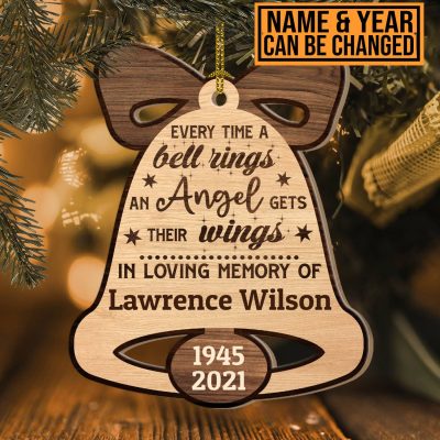 Personalized Every Time A Bell Rings Custom Shaped Ornament - In Loving Memory Christmas Ornament