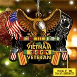Personalized Vietnam Veteran Eagle Decorative Custom Shaped Wooden Christmas Ornament Keepsake