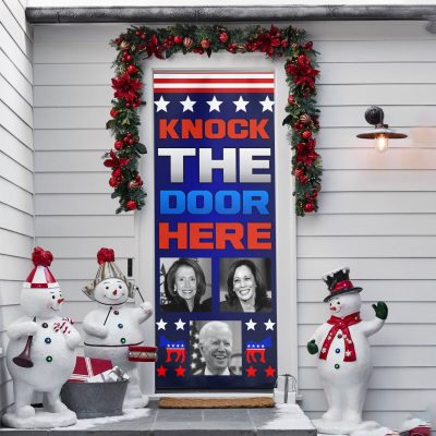 Alternative view of Knock the Door Here Funny Decorative Door Cover - Biden Kamala Funny Door Decor