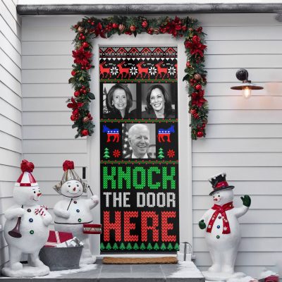 Alternative view of Knock the Door Here Decorative Door Cover - Biden Kamala Pelosi Funny Door Decor