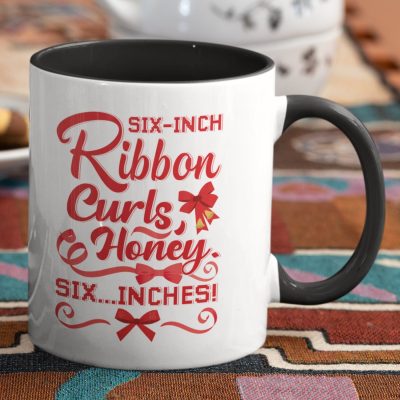 Alternative view of Six Inch Ribbon Curls Honey Six Inches Accent Coffee Mug - Funny Christmas Coffee Mug
