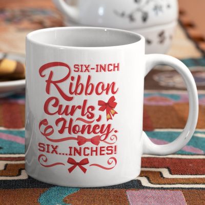 Six Inch Ribbon Curls Honey Six Inches Ceramic Coffee Mug - Water Bottle - Beer Stein