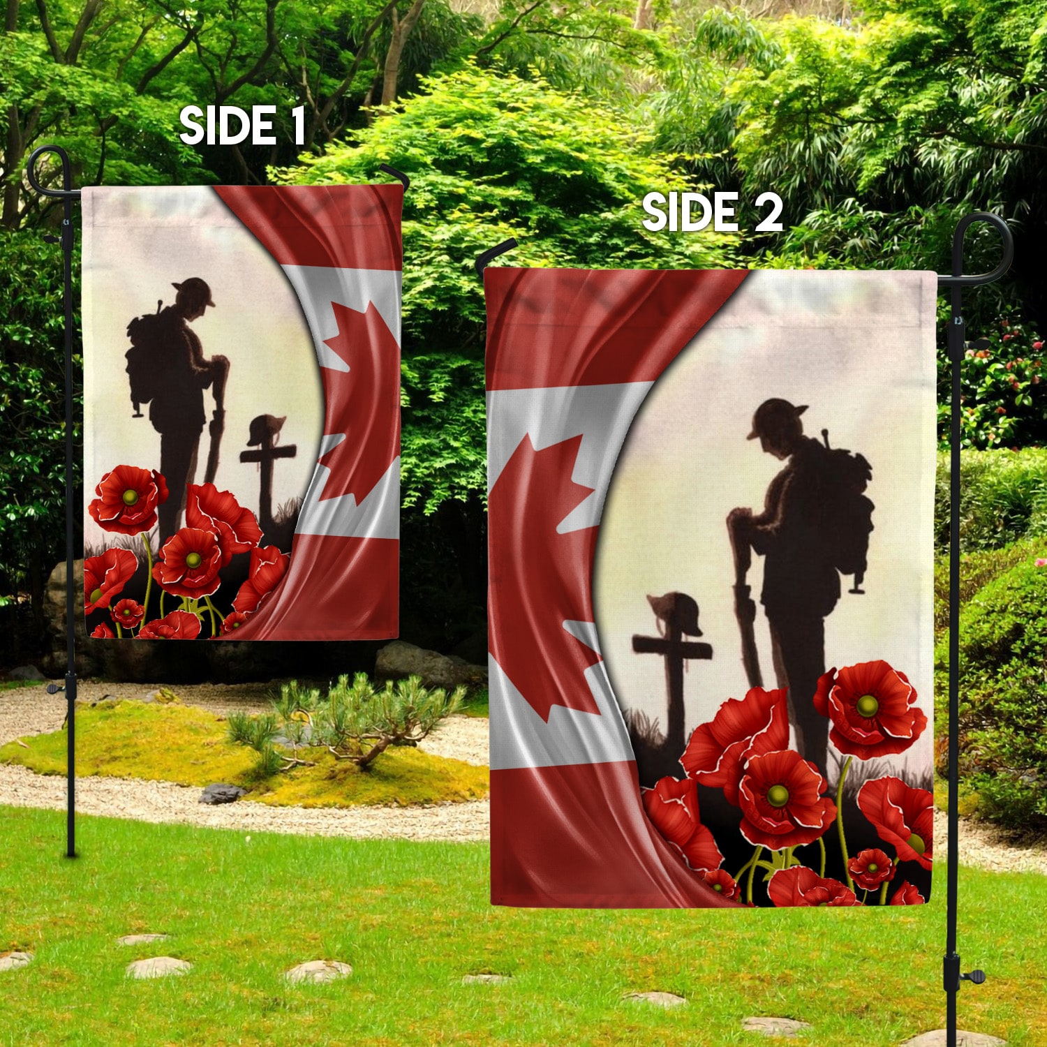 1O. Canada Veteran-30x40 Garden Flag Mockup 2 Side