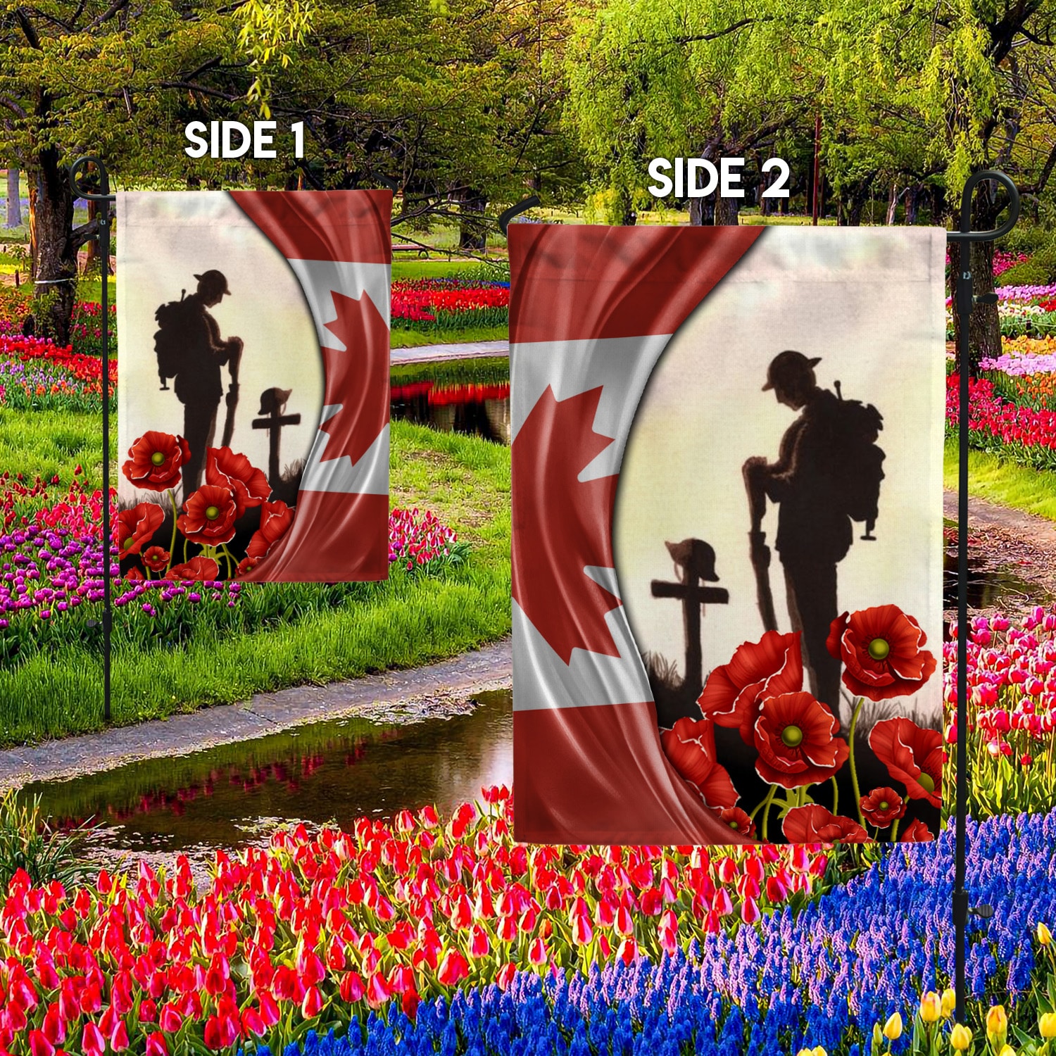 1O. Canada Veteran-30x40 Garden Flag Mockup 2 Side-2