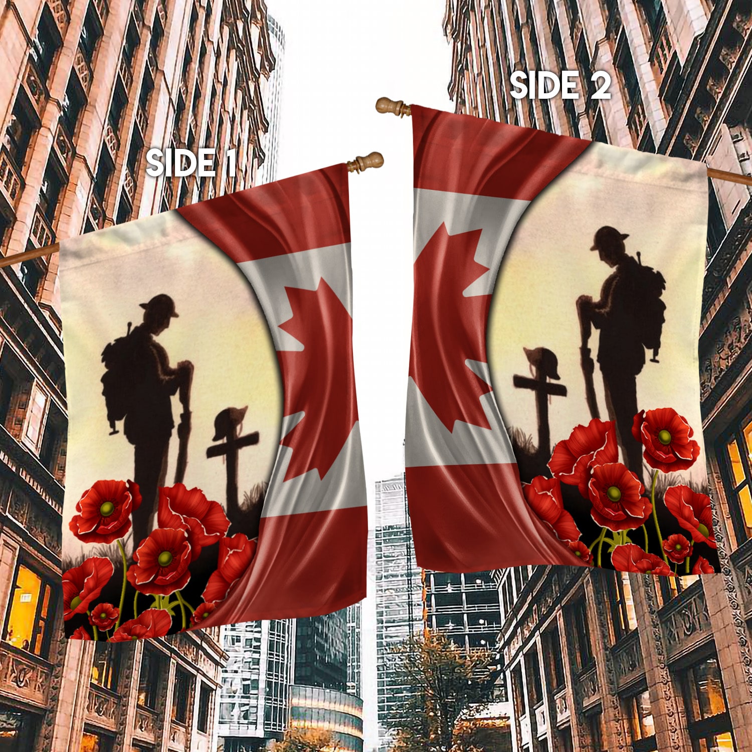 1O. Canada Veteran-30x40 House Flag Mockup 2 Side-1