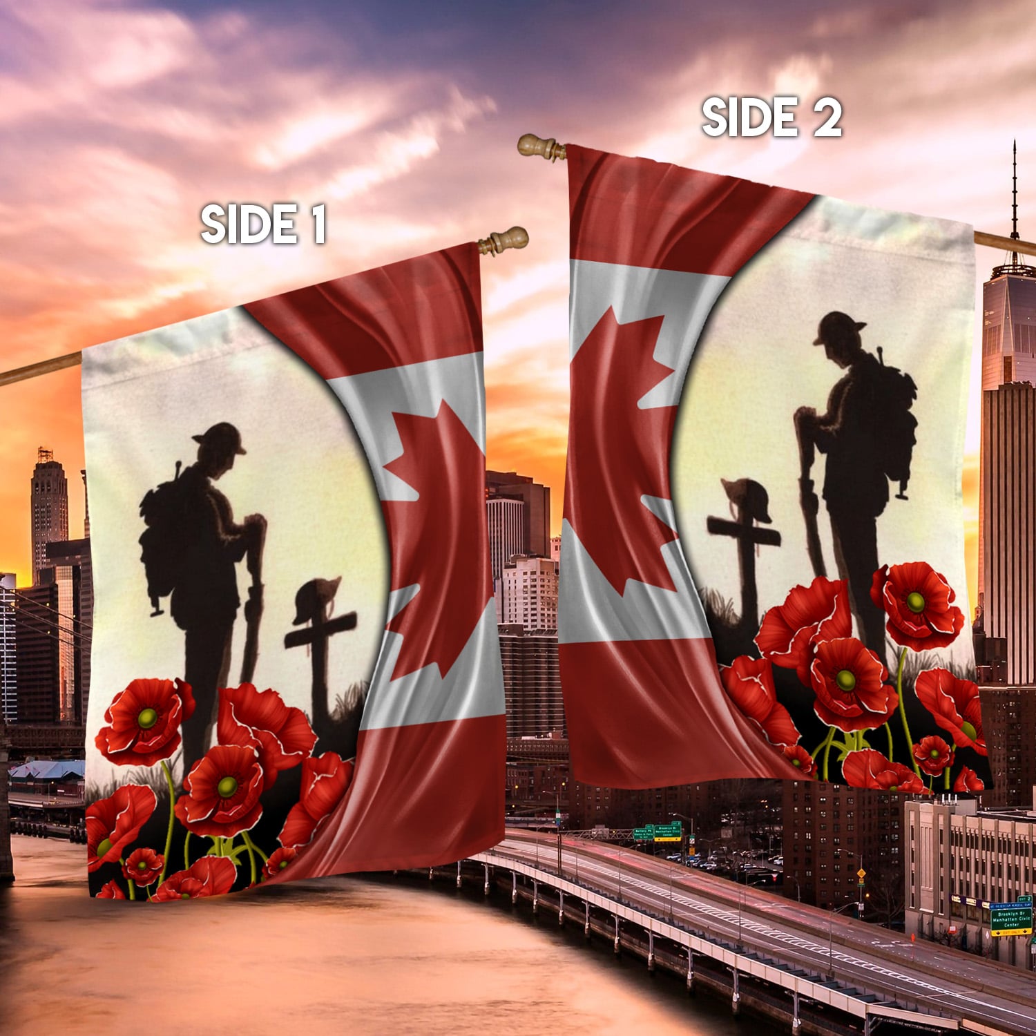 1O. Canada Veteran-30x40 House Flag Mockup 2 Side-2