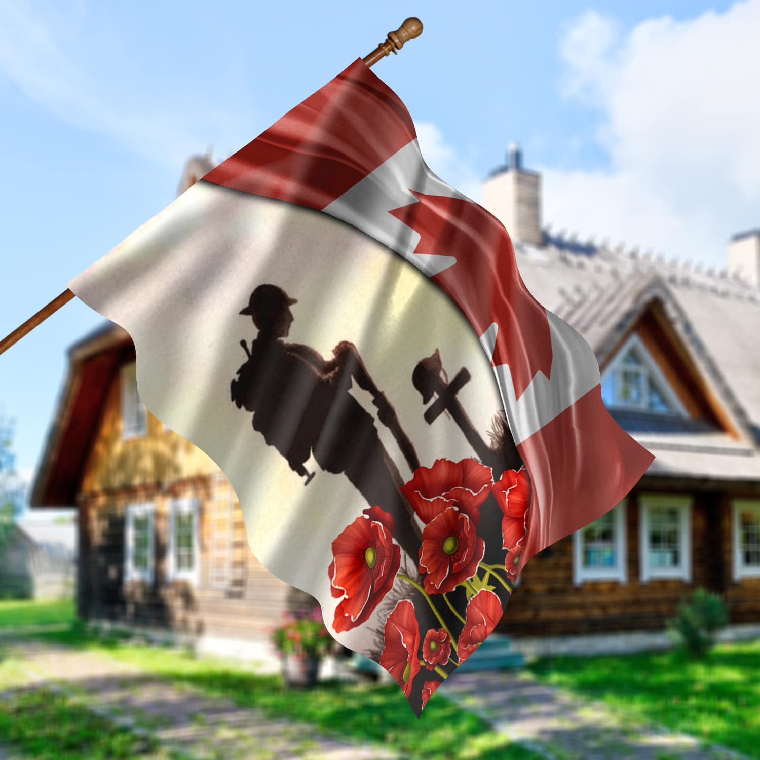 1O. Canada Veteran-30x40 House Flag Mockup 5