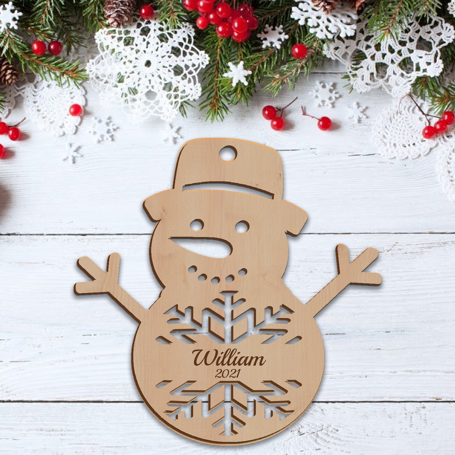 3TM. Snowman Ornament Mockup 6