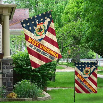 Alternative view of West Virginia Take Me Home Country Roads American Outdoor House Flag - West Virginia State Home Garden Flag