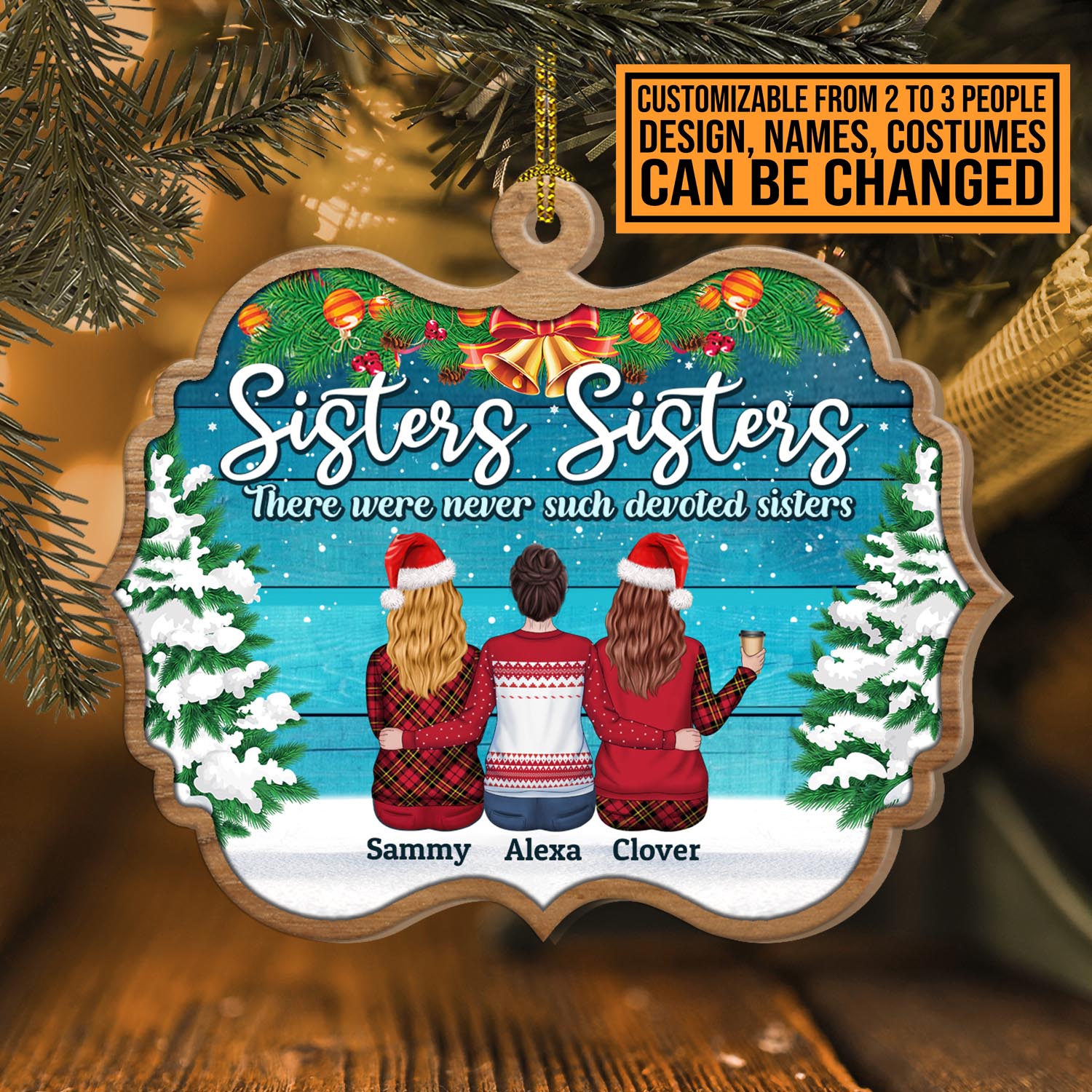 2VT. Sisters Sisters Shaped ornament mk3