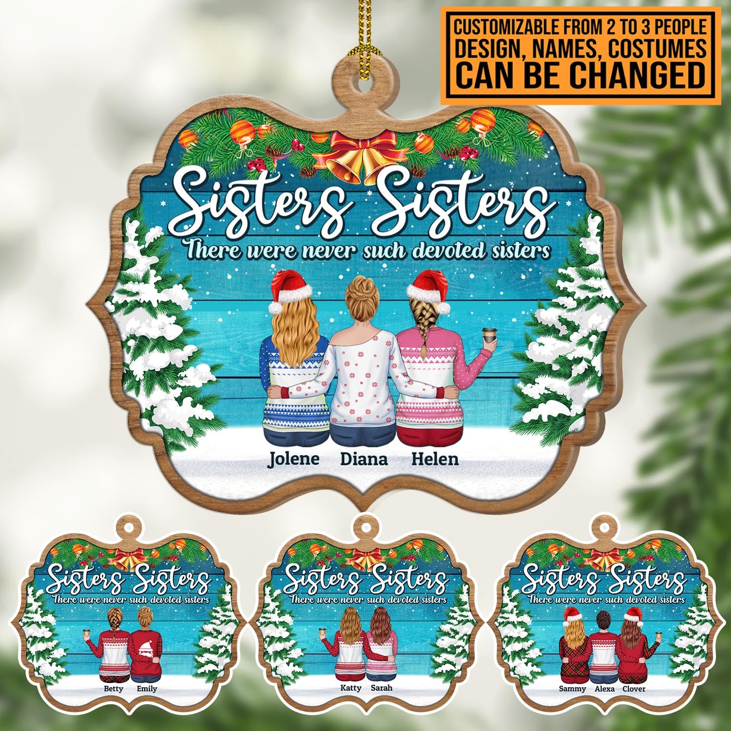 2VT. Sisters Sisters Shaped ornament mk4