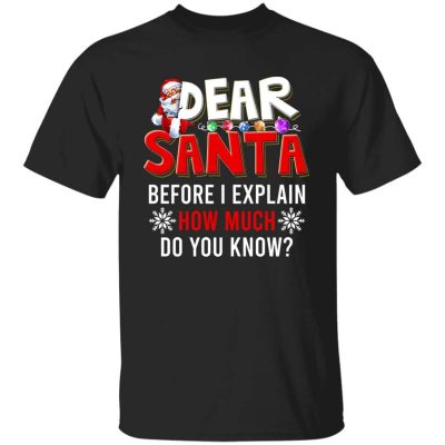 2Th. Dear Santa How Much Do You Know (7), Black, Unisex T-Shirt