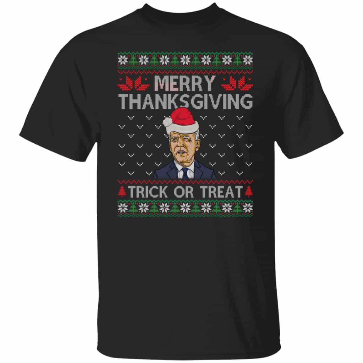 4Th. Merry Thanksgiving Biden (tee) (5), Black, Unisex T-Shirt