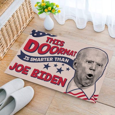 Alternative view of This Doormat Is Smarter than Joe Biden Funny Anti Biden Entrance Indoor Outdoor Decorative Doormat