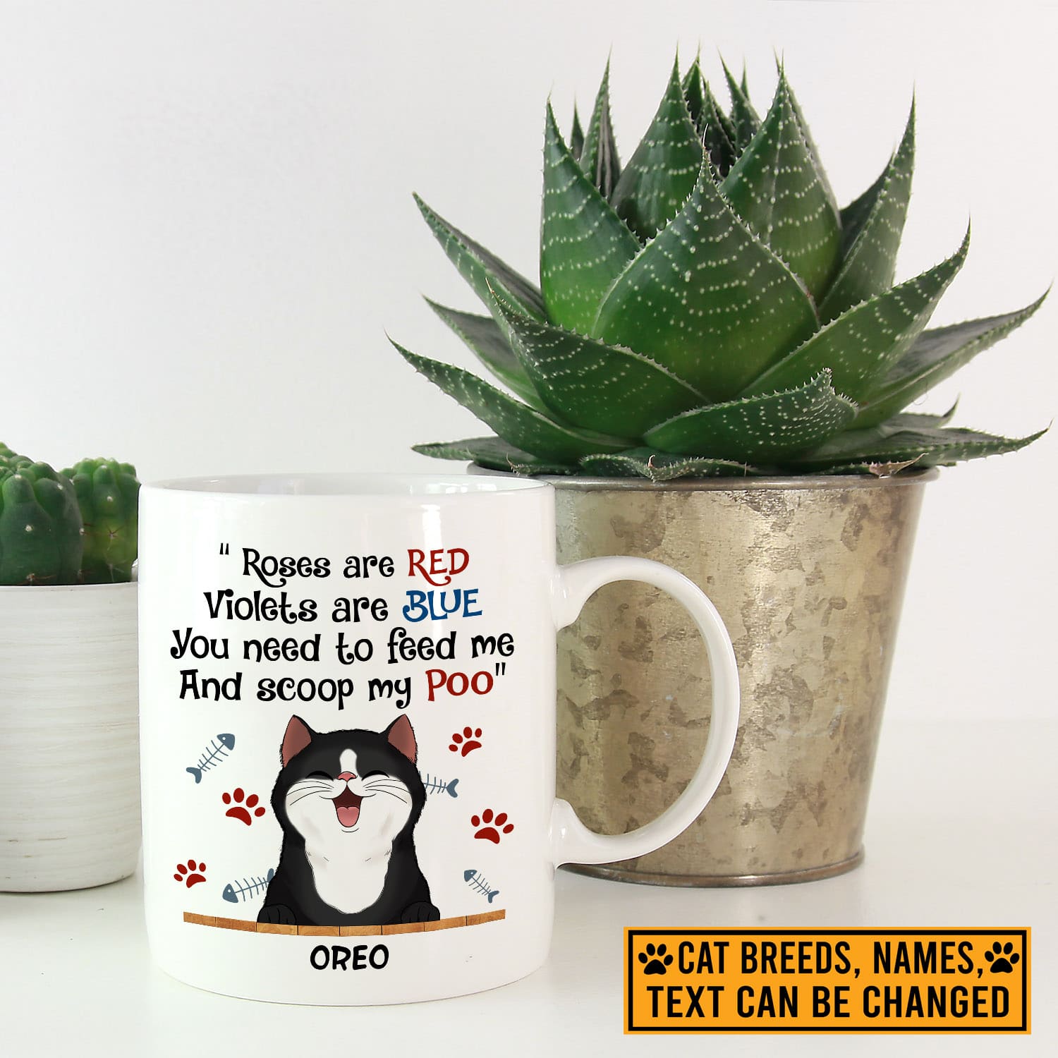 3VT. Cat Roses Are Red Need To Feed mug mk2