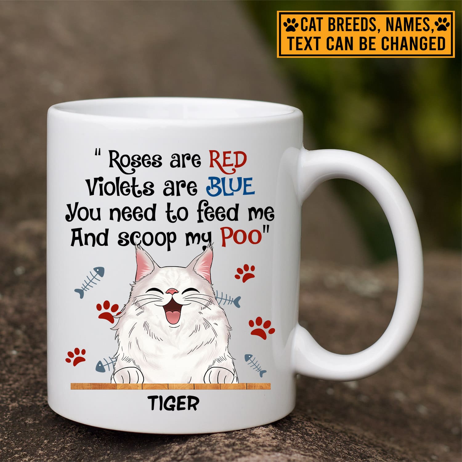 3VT. Cat Roses Are Red Need To Feed mug mk3