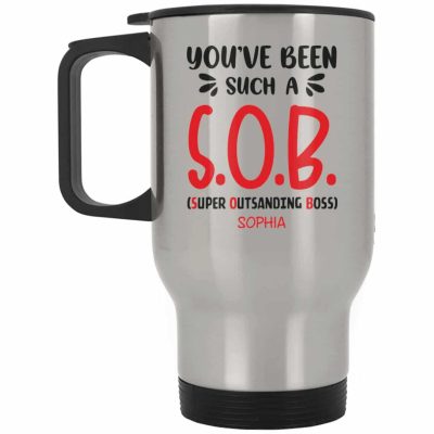 14 oz. Silver Travel Mug
