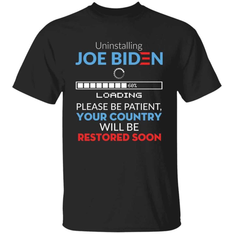 3O. Uninstalling Joe Biden (Tee), Black, Unisex T-Shirt