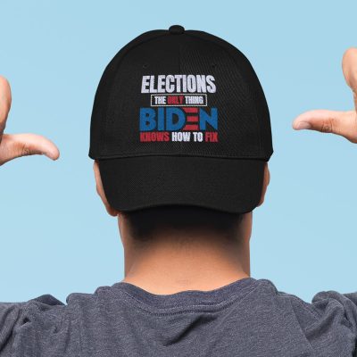 Alternative view of Elections The Only Thing Biden Knows How To Fix Twill Cap - High-Profile Snapback Hat