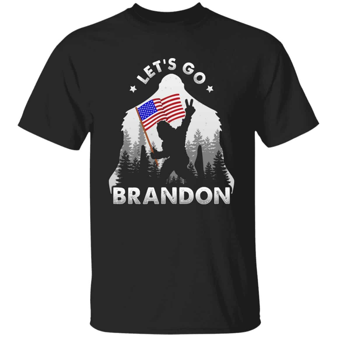 1VT. UU TIEN Bigfoot Let's Go Brandon Ugly, Black, Unisex T-Shirt