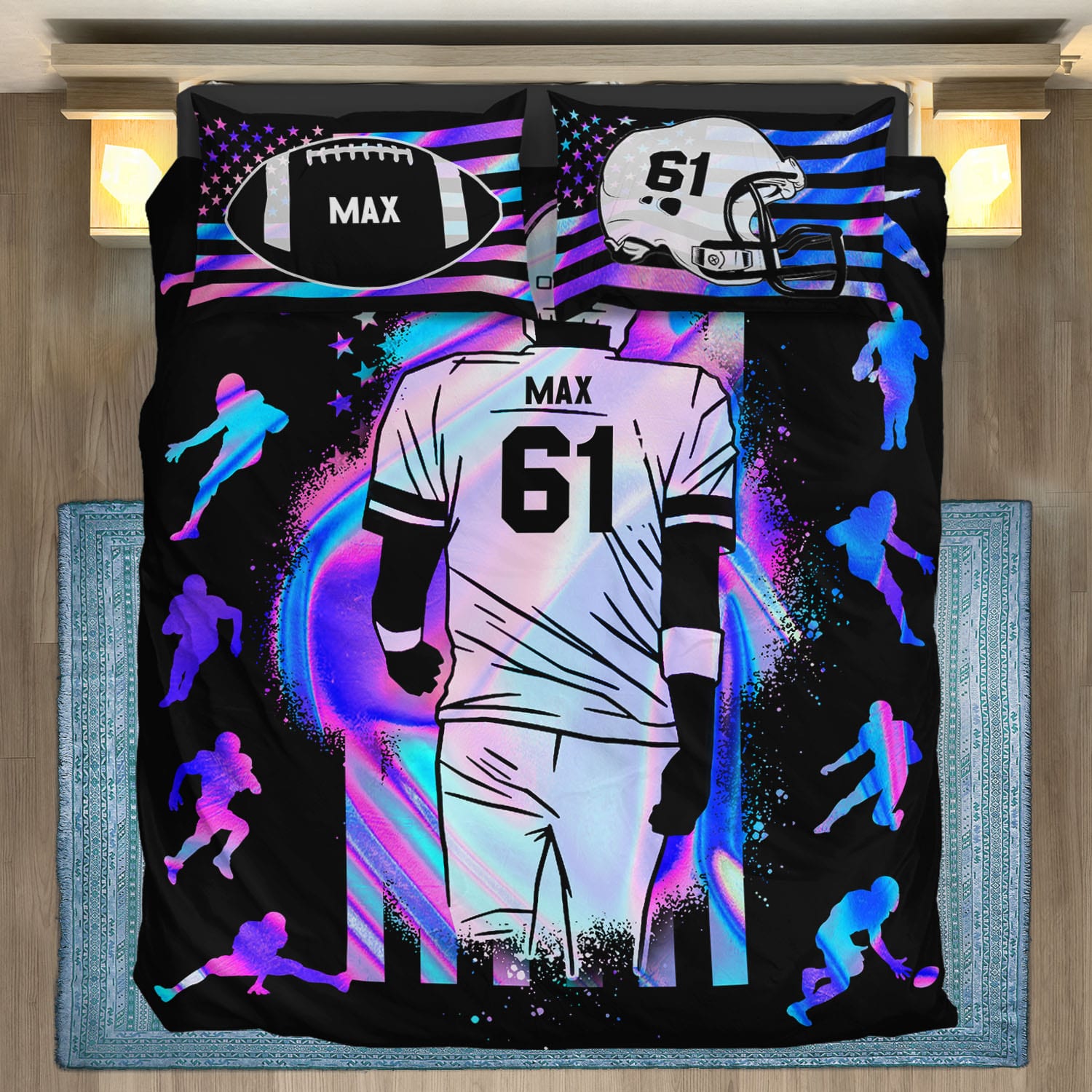 6VT. Football Bedding Set-Sample Design Bedding Set Mockup 8