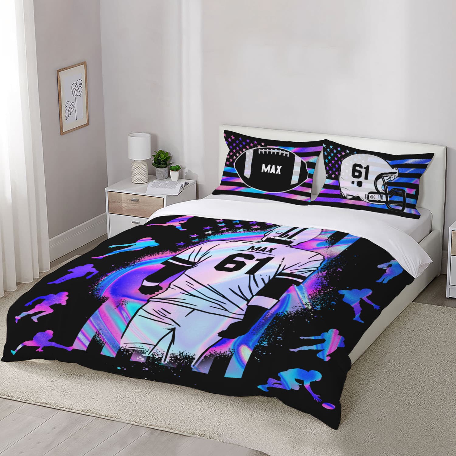 6VT. Football Bedding Set-Sample Design Bedding Set Mockup 3