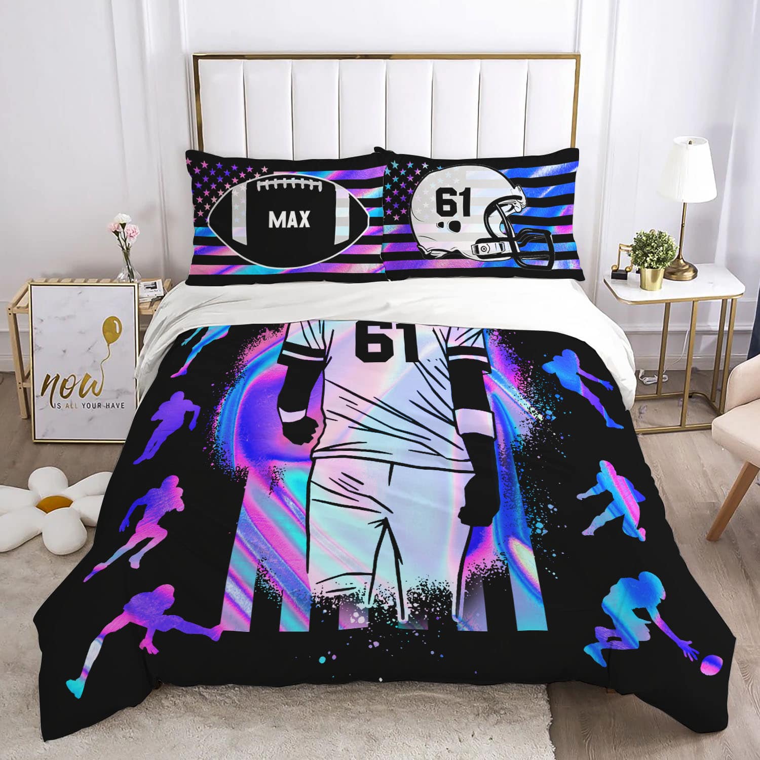 6VT. Football Bedding Set-Sample Design Bedding Set Mockup 4