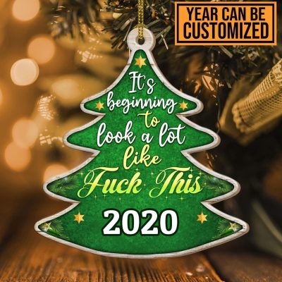 Personalized It's Beginning to Look a Lot Like Fuck This Decorative Custom Shaped Wooden Christmas Ornament