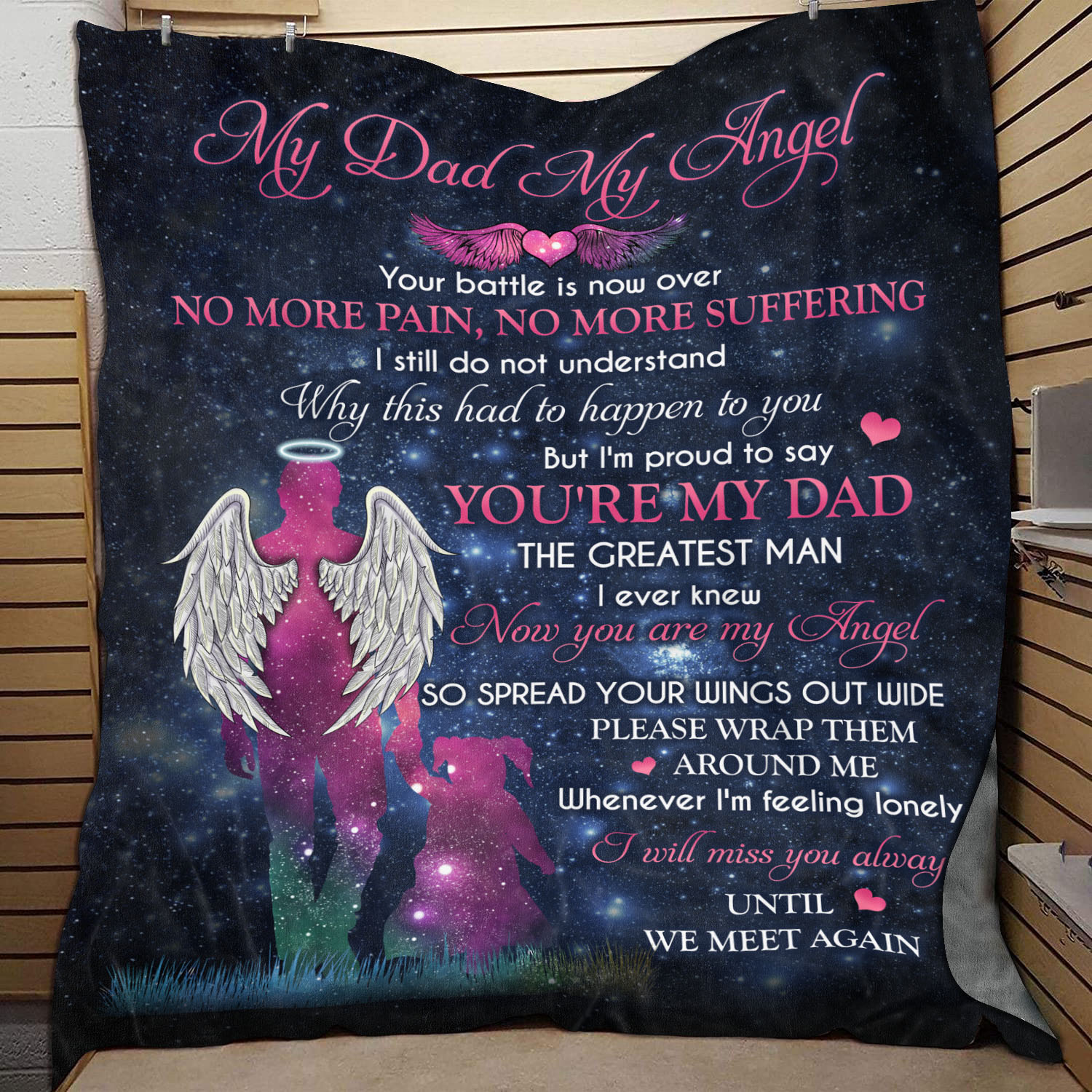4O. My Dad My Angel (Dad - Daughter) Blanket Mockup 9