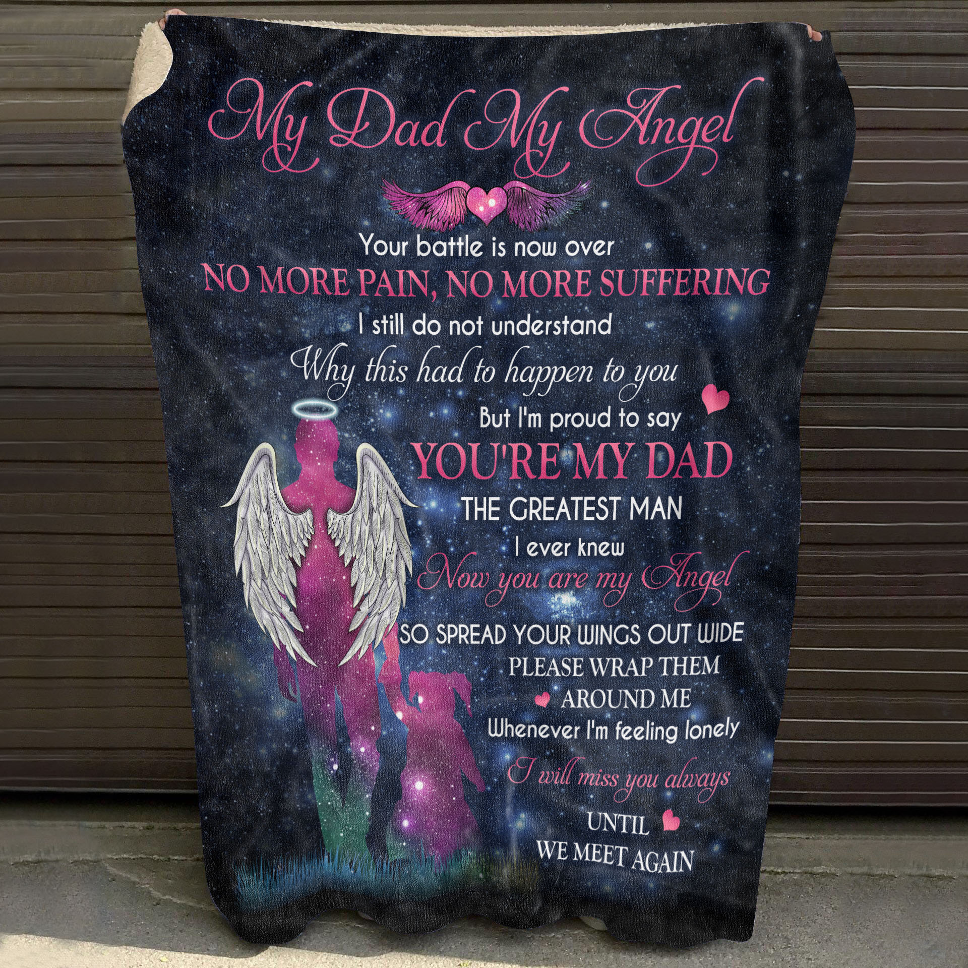 4O. My Dad My Angel (Dad - Daughter) Blanket Mockup 10