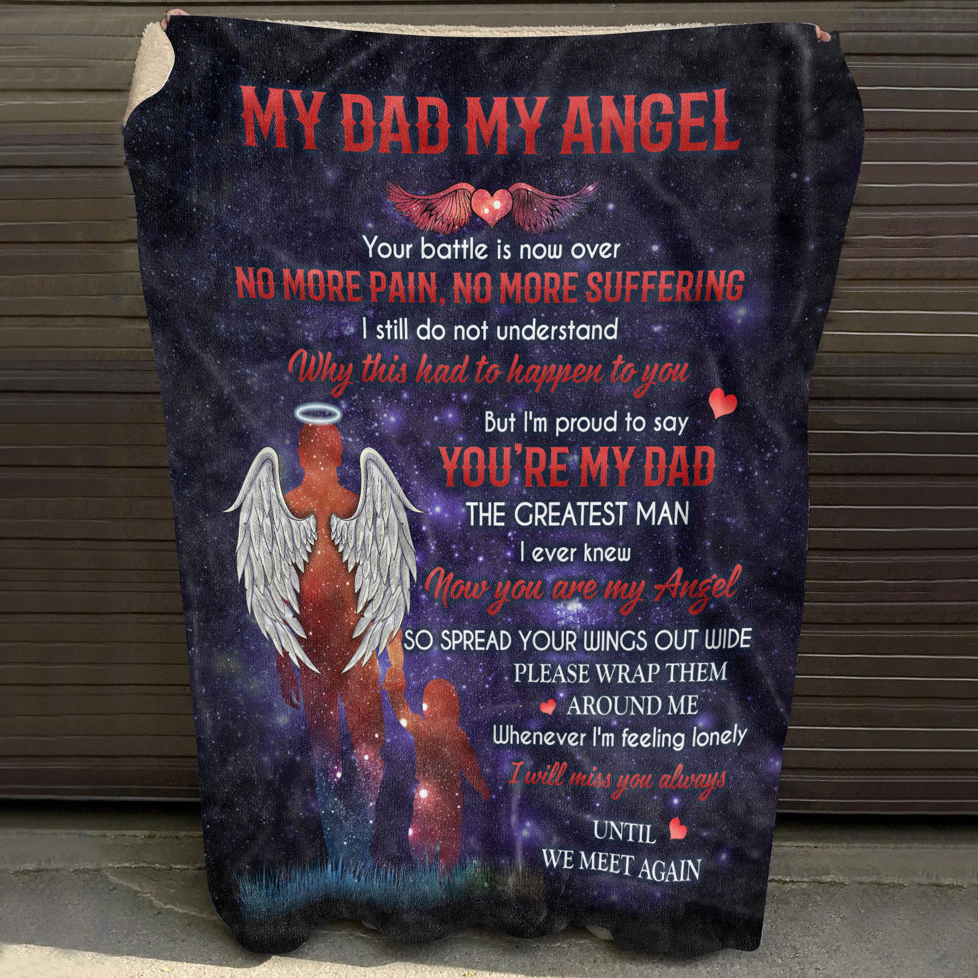 4O. My Dad My Angel (Dad - Son) Blanket Mockup 10