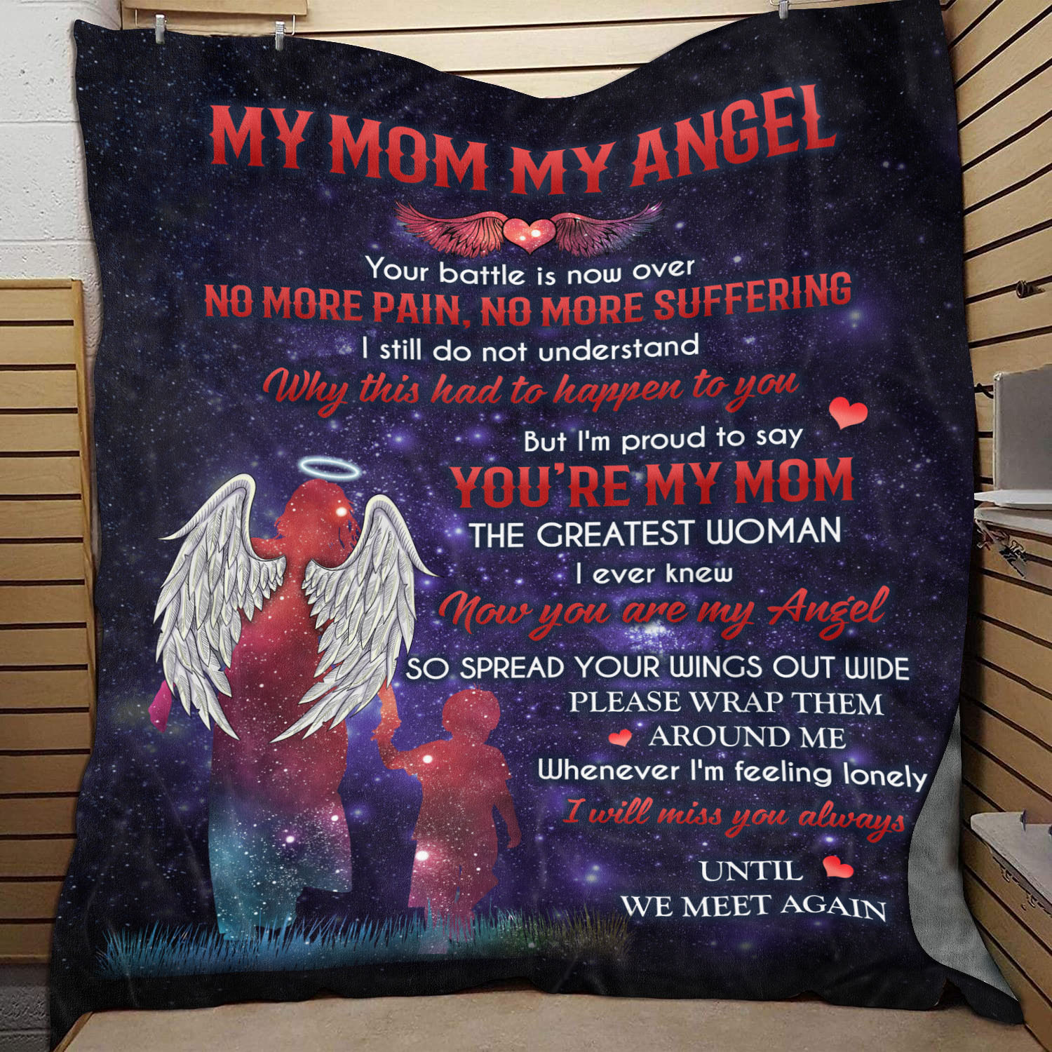 4O. My Dad My Angel (Mom -Son) Blanket Mockup 9
